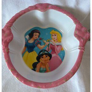 Disney Princess Pink Ceramic Bowl Featuring Snow White Aurora & Jasmine - 6” Dia